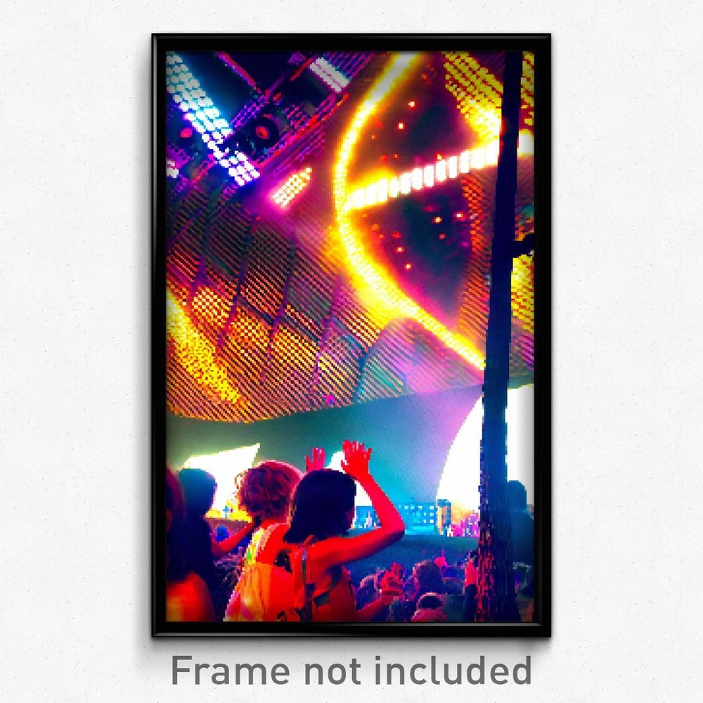 8 Bit Pixel Art Poster of a Music Festival Video Game Print