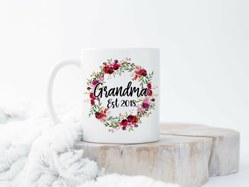 Custom New Grandma Mug Grandmother Gift Christmas Gifts For Grandma Est 2018