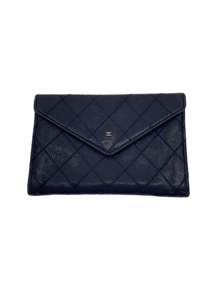 CHANEL Diamond Quilted Mini CC Black Card Holder Pre-Owned
