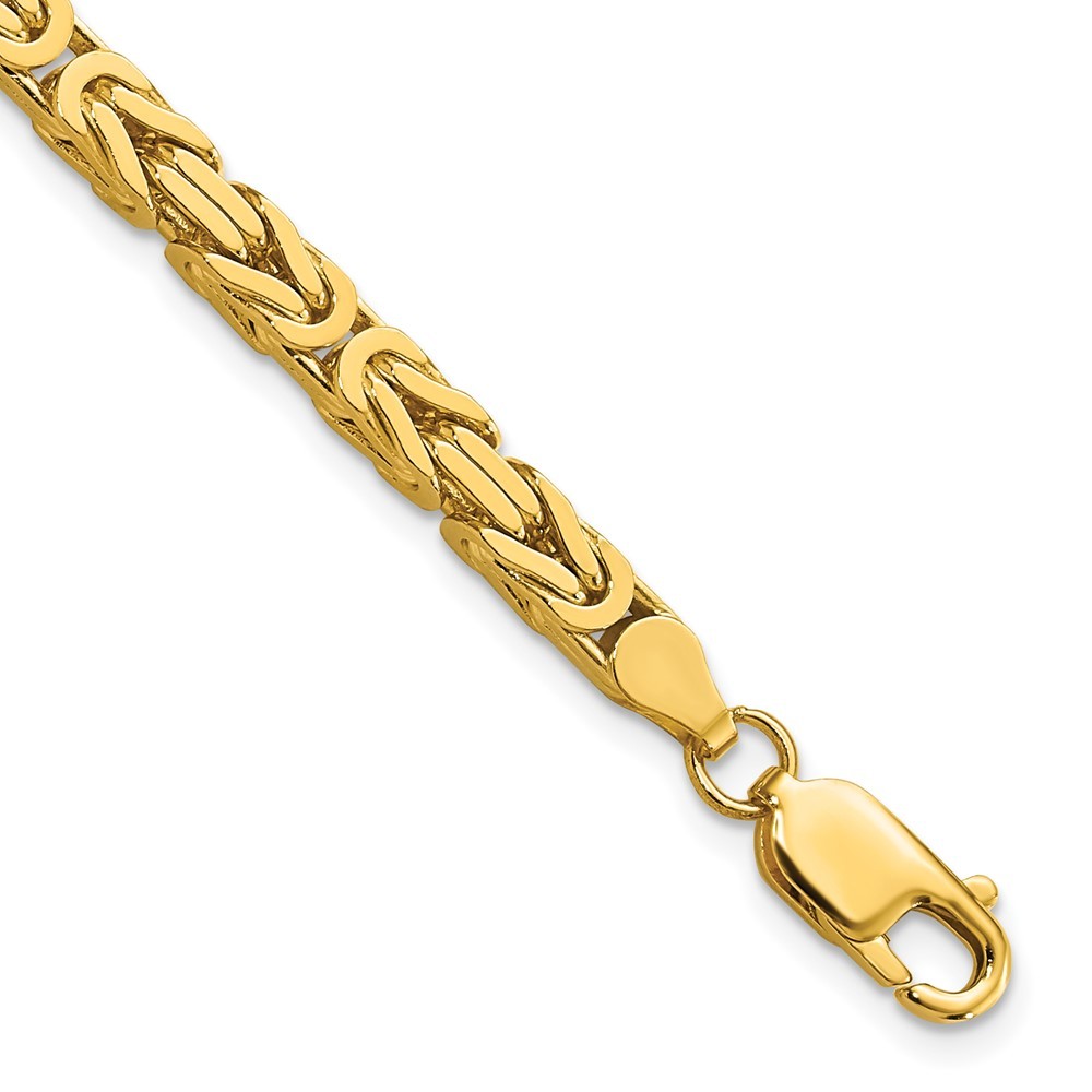 10k Yellow Gold 4mm Byzantine Chain Bracelet 8