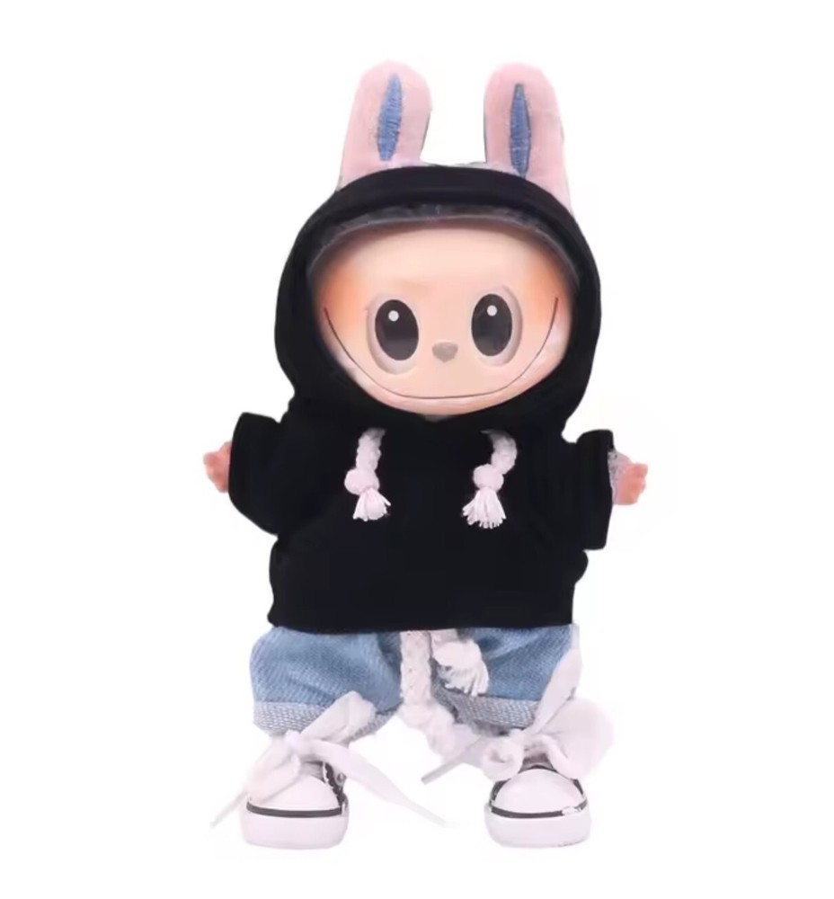 Mini Doll Clothes Set for Boy Labubu - Shoes, Jeans, Sweatshirt (No Doll)