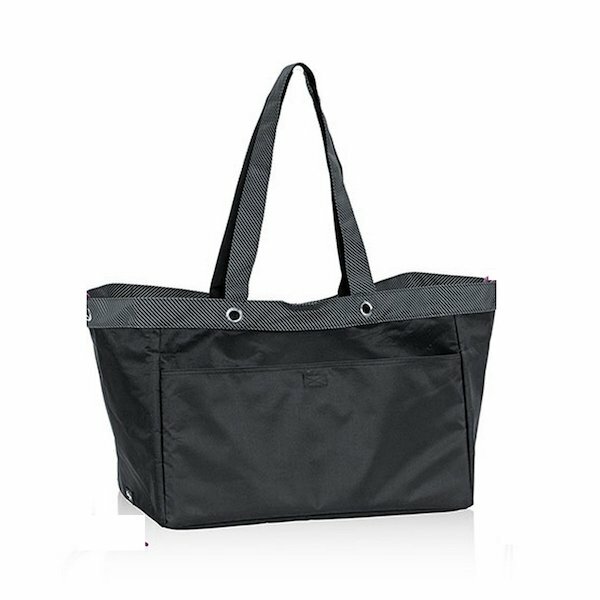 Thirty One Soft Utility Tote Travel Beach Large 31 gift Bag Black Twill Strip