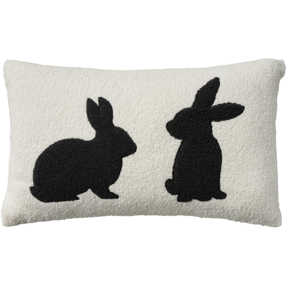 Black Rabbit Silhouette Pet Bed 12x21 Inch for Dogs and Cats