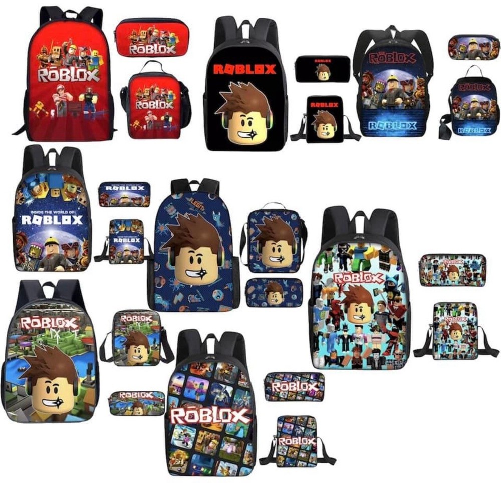 3 set cartoon Roblox Game Dreamy Children KidsCollege Backpack 3 Pieces Set 2024
