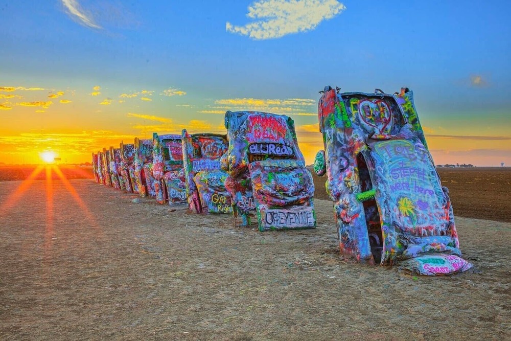 Cadillac Ranch, Amarillo, Texas  | POSTER 24 X 36 Inches