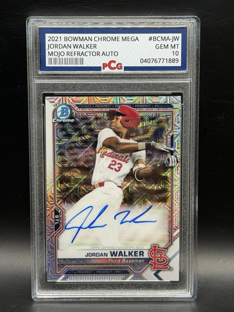 2021 Bowman Chrome-Mega Box Mojo Auto Jordan Walker #BCMA-JW Graded PCG 10 📈RC