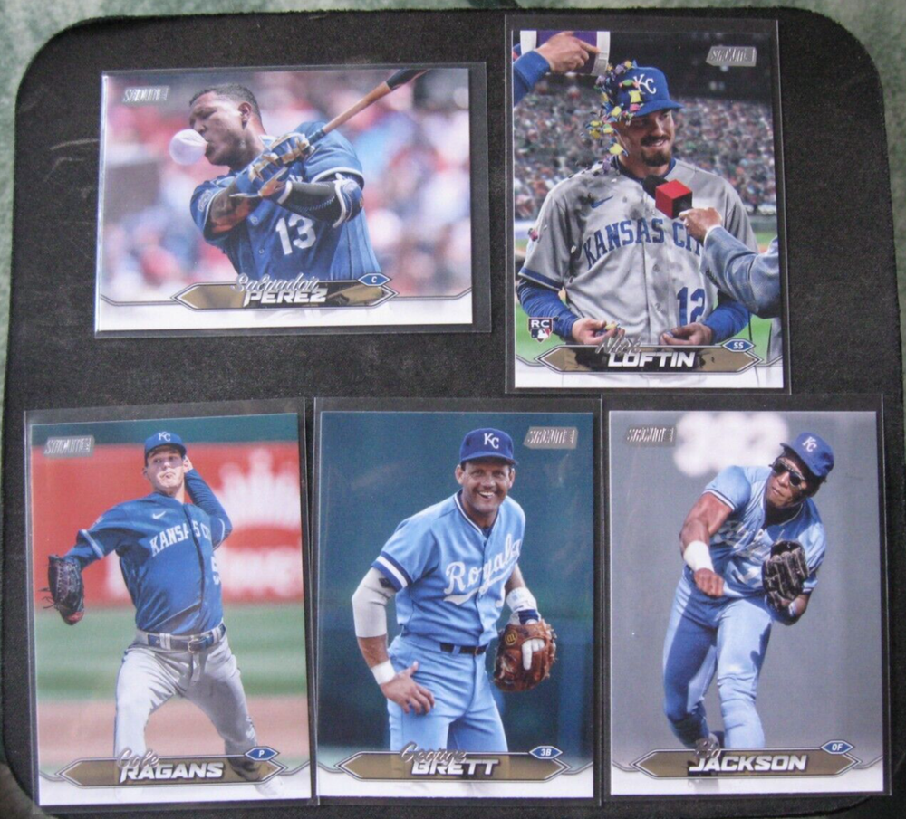 KANSAS CITY ROYALS 5-CARD LOT 2024 Stadium Club PEREZ/LOFTIN/RAGANS/BRETT/BO