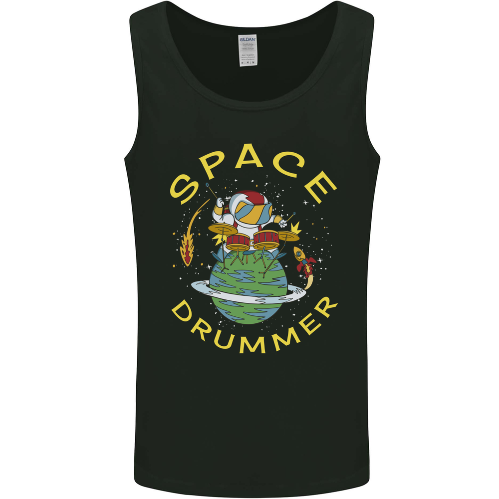 Space Drummer Drumming Astronaut Drum Mens Vest Tank Top