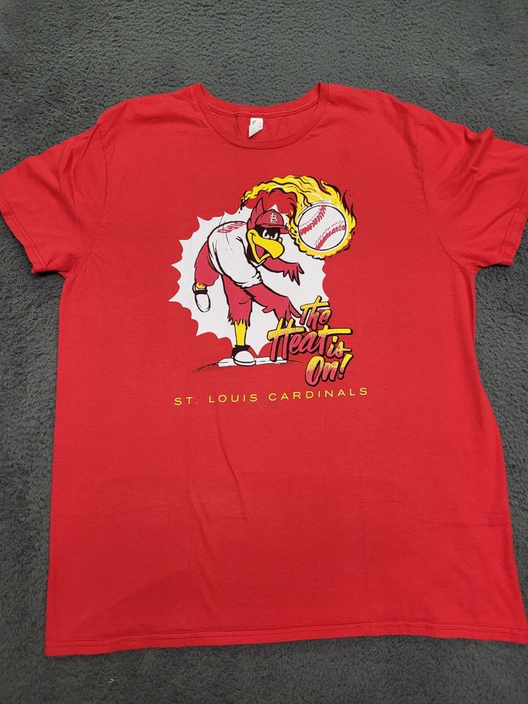 St. Louis Cardinals Fred Bird Tshirt Shirt Red Heat is On SGA 2018 XL