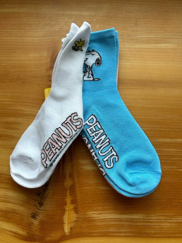 New Peanuts Snoopy Woodstock Crew Socks 3-Pack Cute Fun Chill Design
