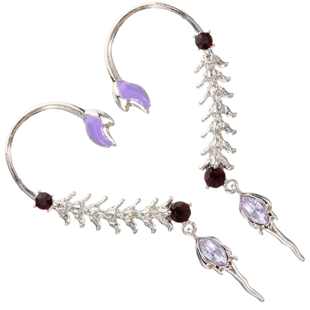 Stylish Elf Ears Piercing Cuffs with Snake Earrings for a Striking Look
