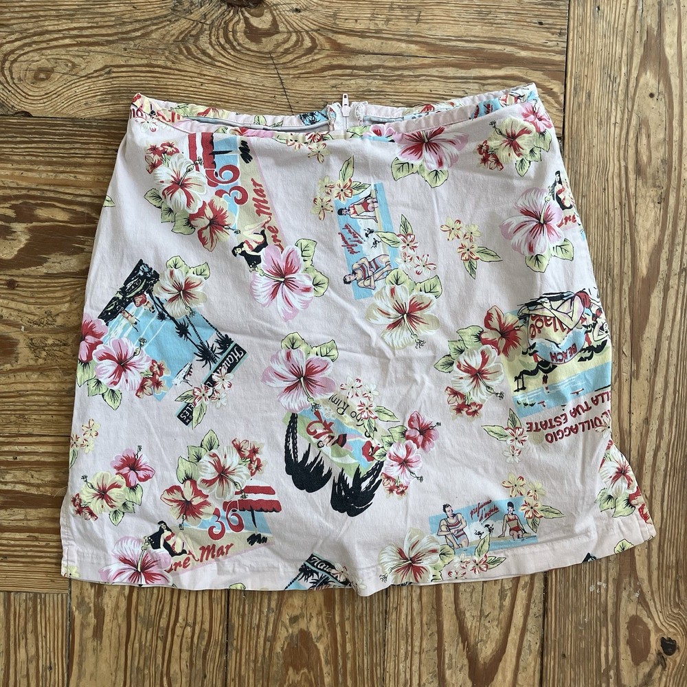 Vintage Hawaiian Pink Pin-Up Floral Mini Skort Women’s Small Y2K Coconut Girl
