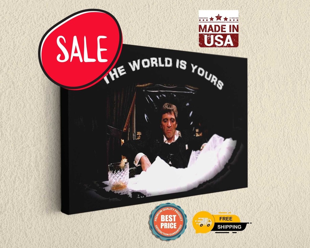 Scarface Tony Montana Al Pacino in the World of White Dreams Canvas Art Print