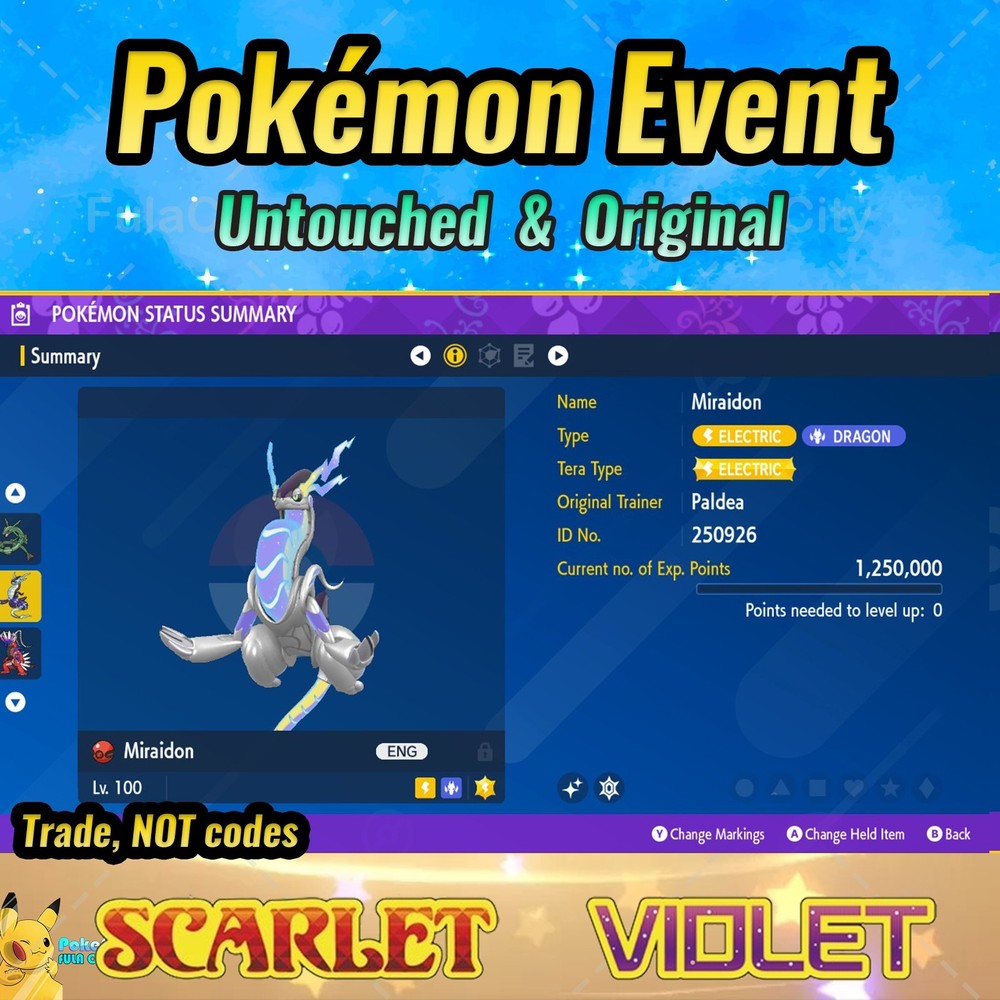 ✨ Shiny Miraidon 🟣Event Paldea American GameStop ❤️ Scarlet Violet 💜