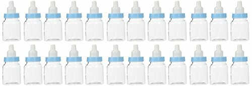 Package of 24 Bottles with Removable Blue Tops for Baby Showers, Parties, and...