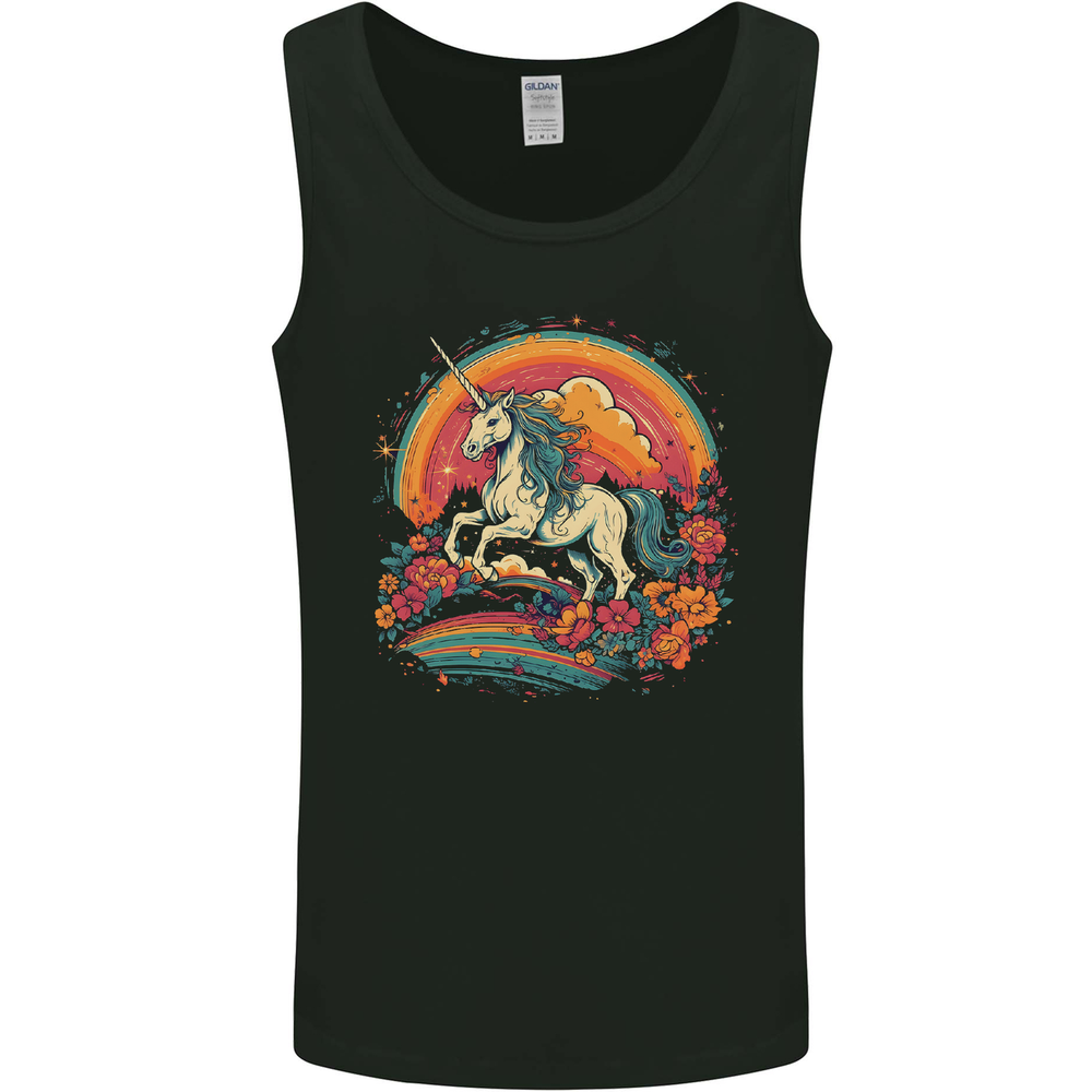 A Unicorn and Fantasy Rainbow Mens Vest Tank Top
