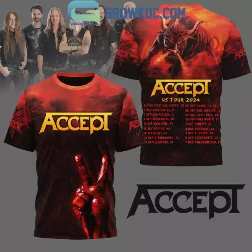 Accept US Tour 2024 With Schedule 3D T-Shirt