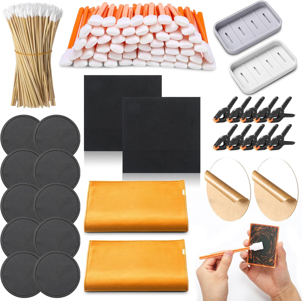 Leinuosen 228 Pcs Trade Card Flattening Kit, Card Cleaning Kit for TCG Collector