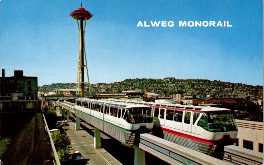 Seattle World's Fair Space Needle and Alweg Monorail Vintage Postcard 27608