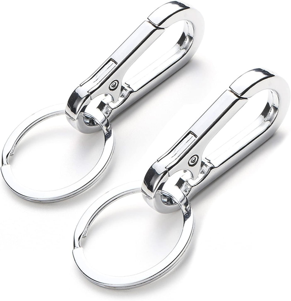 2 Pack Dog Tag Clips, Stainless Steel Heavy Duty Quick Clips with Rings, Easy Ch