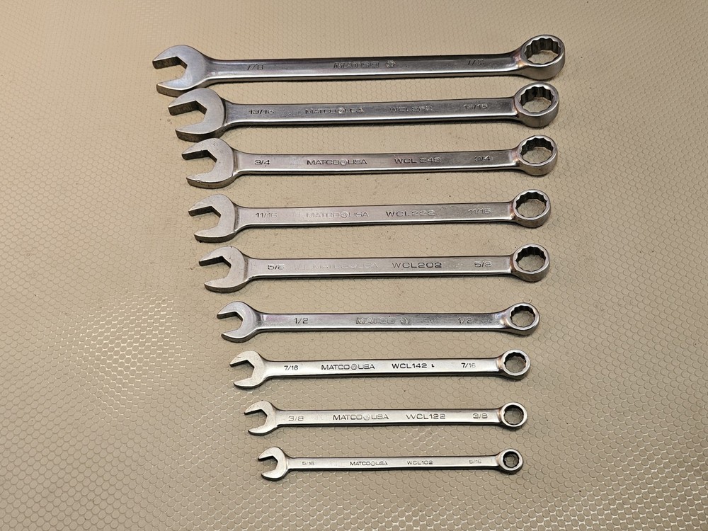 MATCO 9-Piece SAE Wrench Set 5/16 to 3/4 Full Polish USA Made