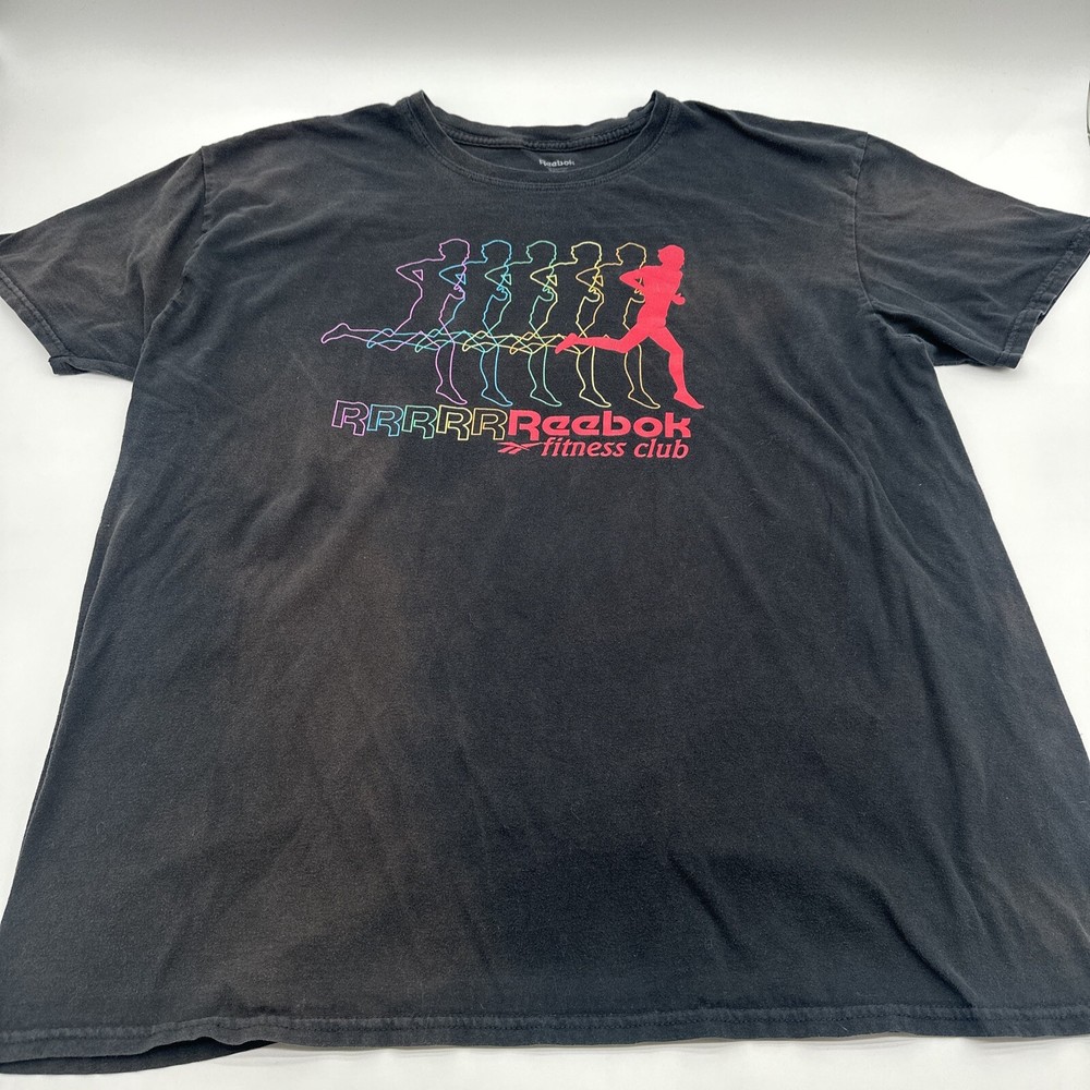 Reebok T-Shirt Men 2XL Black Graphic Print Men Multicolor..#17680