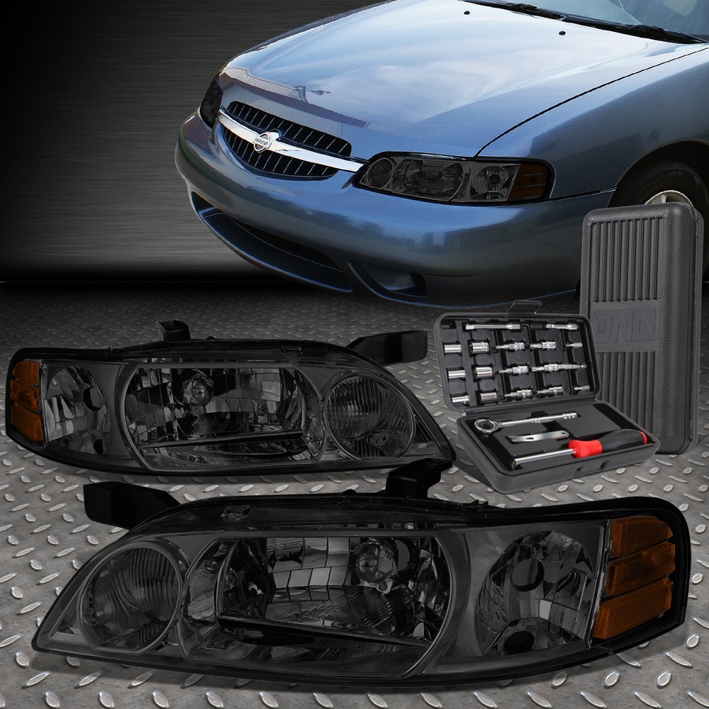 Smoked Amber Corner Headlight Lamp + Tool Kit for 00-01 Nissan Altima