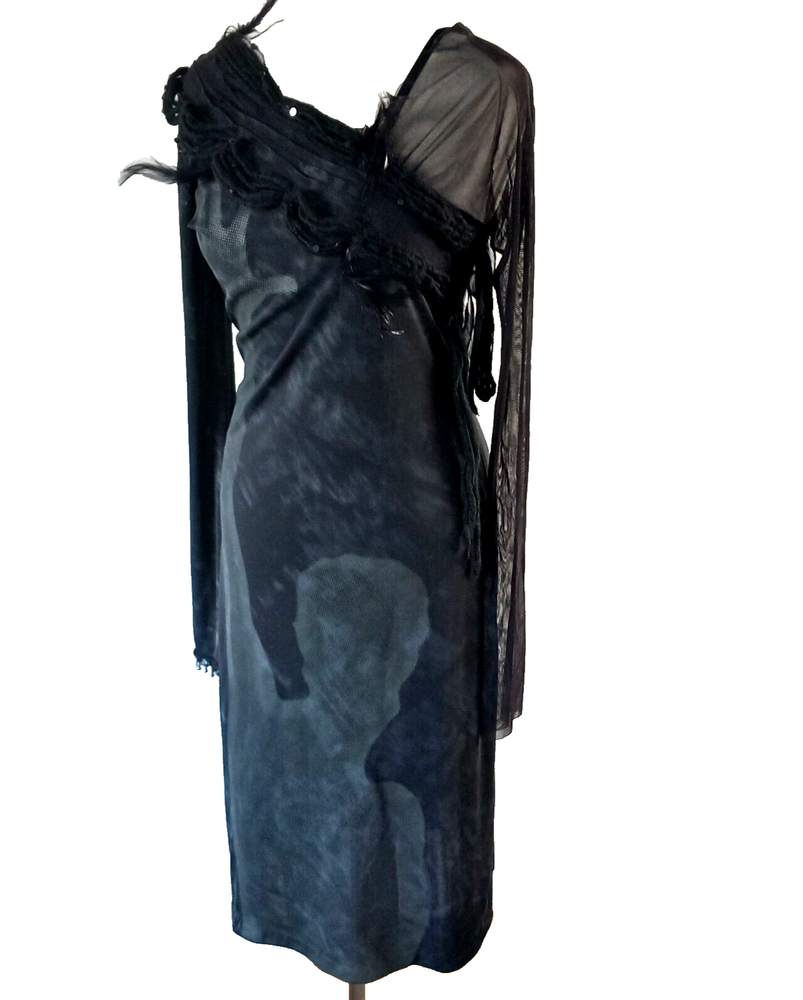 O.Titude Mesh Layered Embellished Dress M Halloween Y2K RARE Vamp Goth