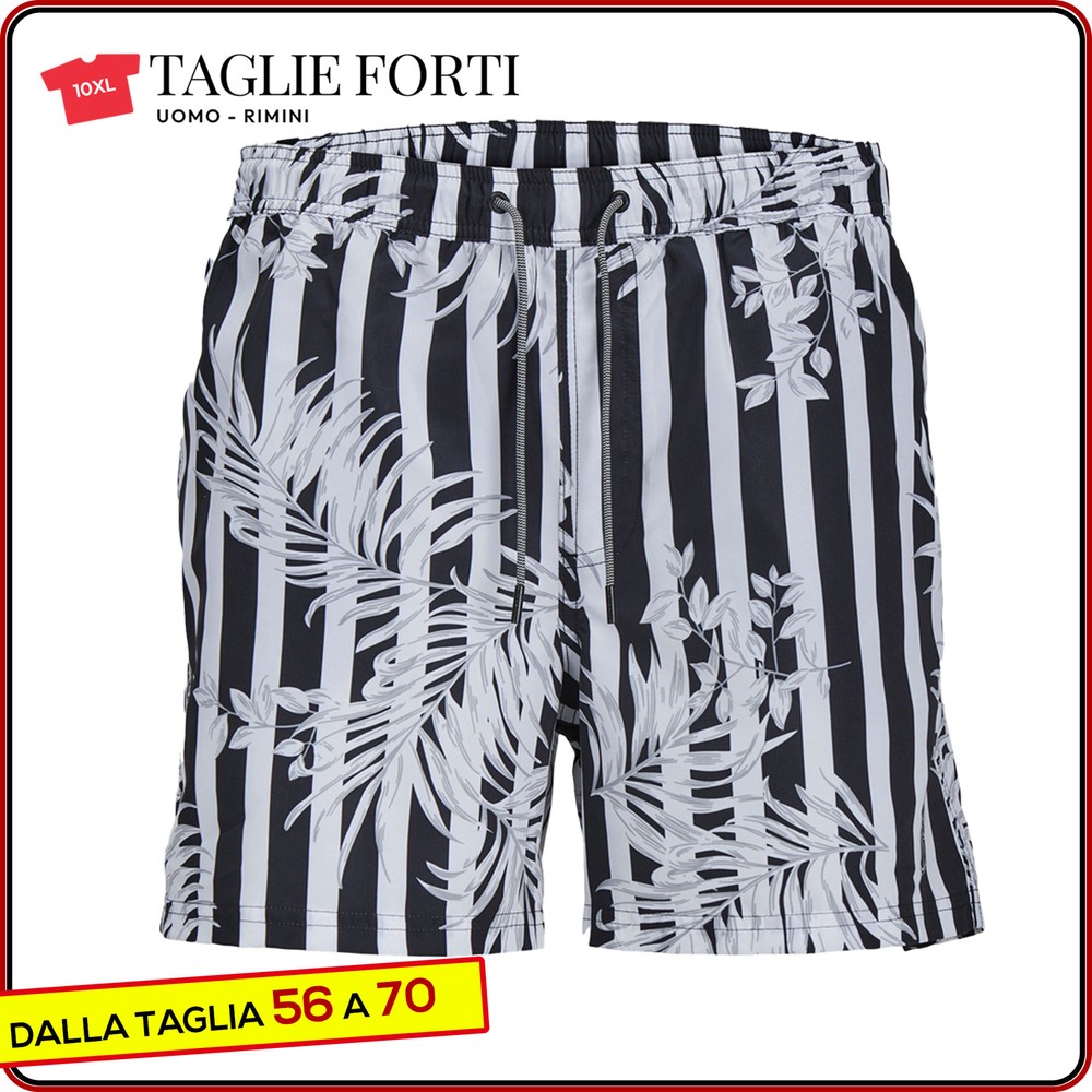 Jack & Jones Plus size black boxer swimsuit for men. Big and tall. Big size.