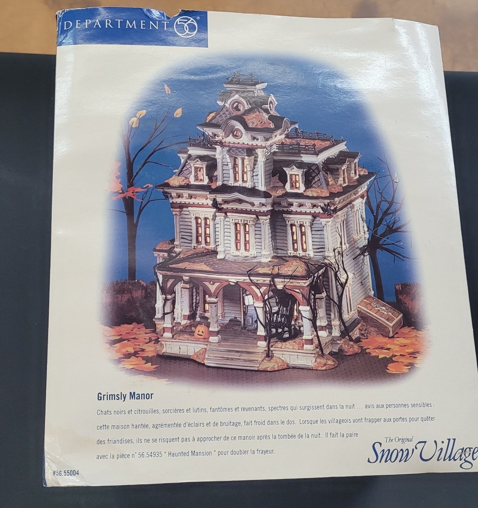 Halloween Grimsly Manor Snow Village, Lights and Sounds, Dept 56 Works!