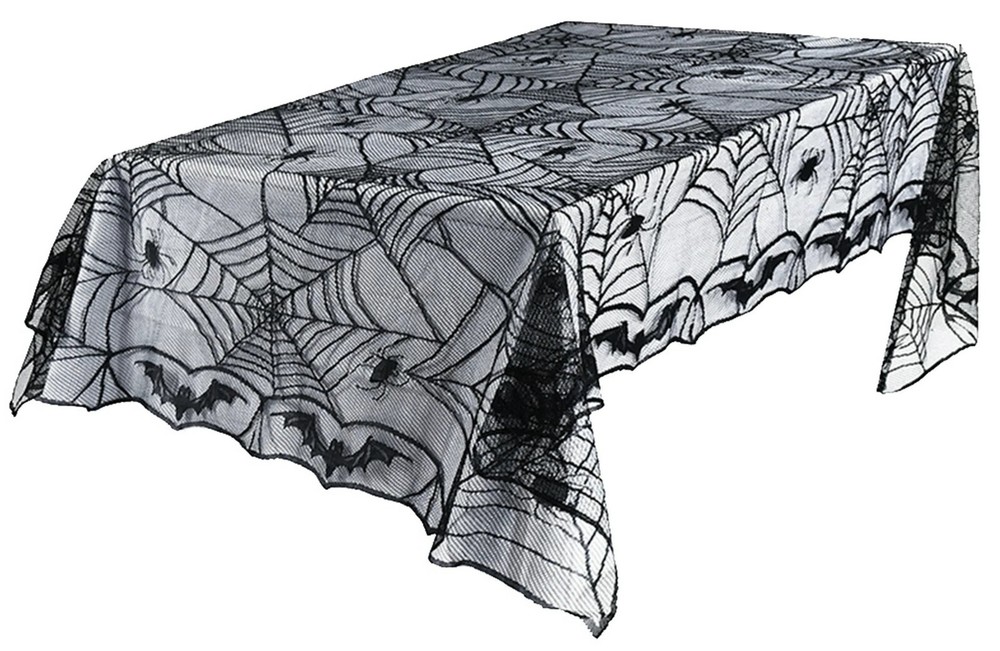 160cm Halloween Spider Web Bat Tablecloth Rectangle Decoration