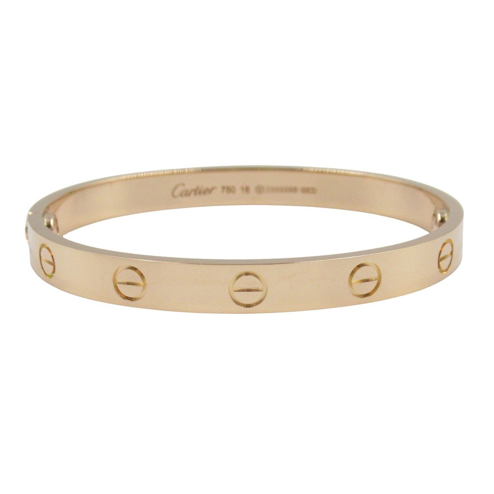 Cartier Love Bracelet 18K Rose Gold Size 16 Pre-Owned Luxury Jewelry