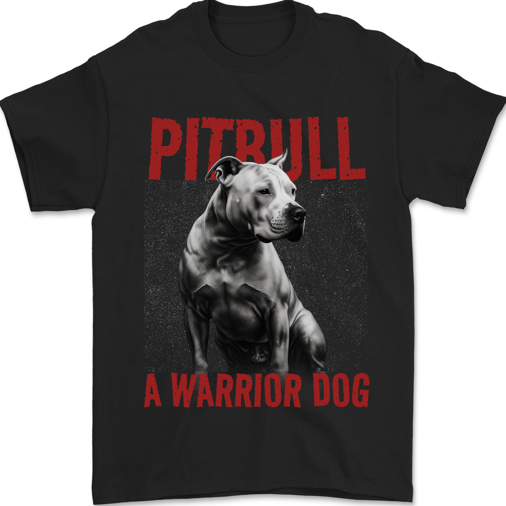 Pitbull Warrior Dog Mens T-Shirt 100% Cotton