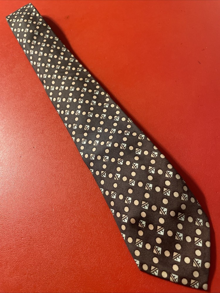 Vintage 50s Wembley Skinny Swing Tie Atomic Tiny Art Deco Print Rockabilly VLV