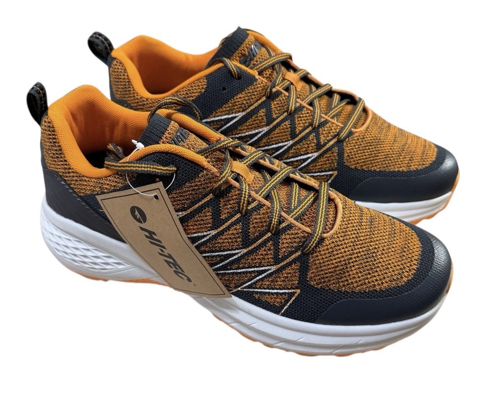 Men's Hi-Tec Trail Destroyer Low Top Walking Shoes Orange Grey Size 11 New