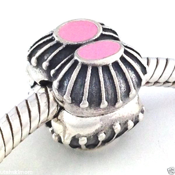 PANDORA Two Of A Kind Pink Enamel Clip Charm 790578en24 Genuine New