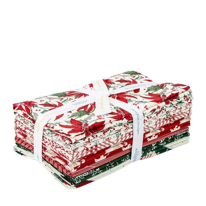 SALE Merry Little Christmas One-Yard Bundle Cream 9 Pieces - Riley Blake Designs-image