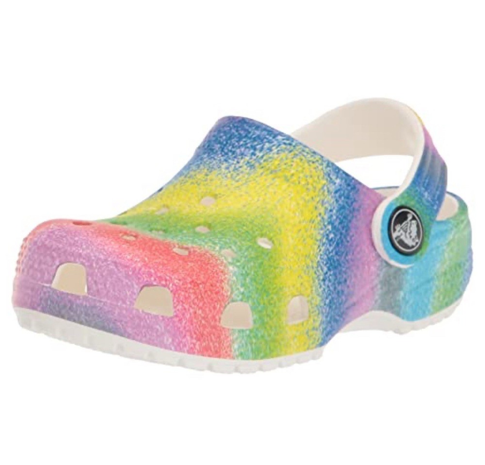 Crocs Classic Tie Dye Clogs (Little Big Kid), Multi Spray, 6 US Unisex Toddler