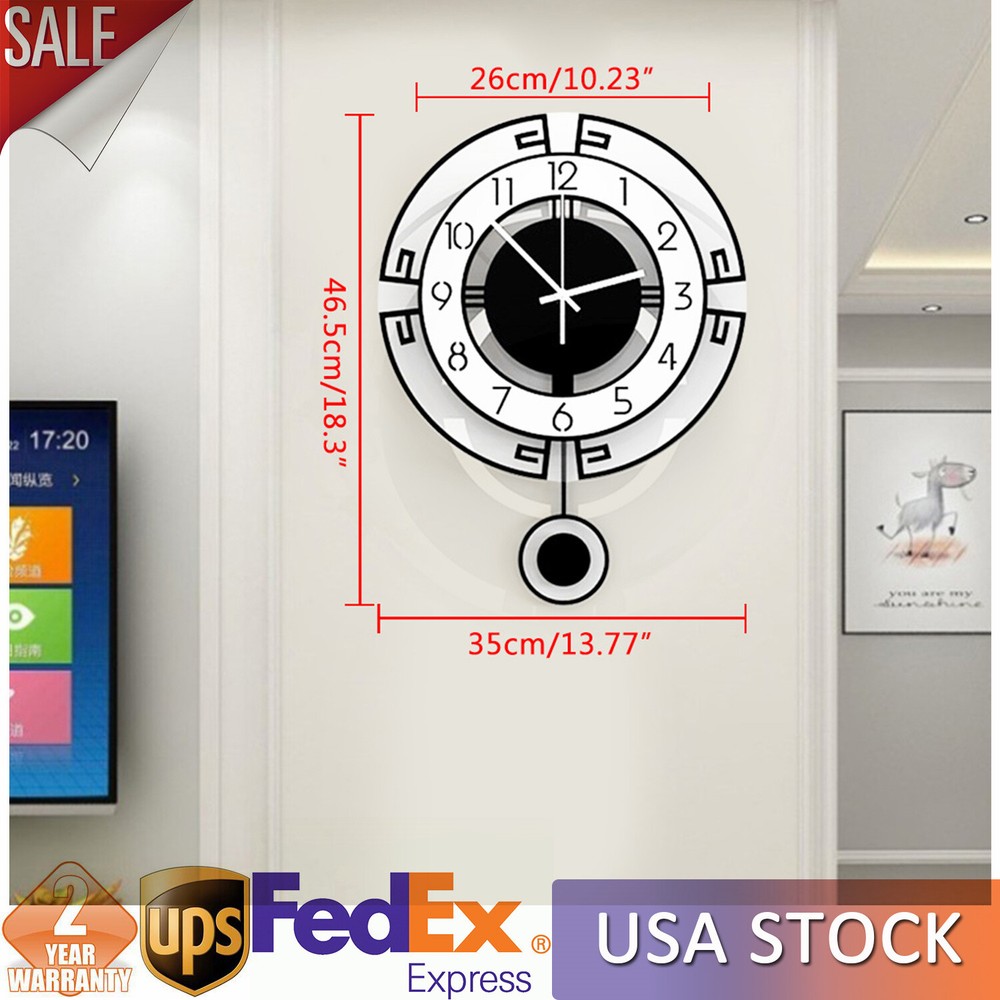 Modern Nordic Silent Pendulum Wall Clock for Living Room