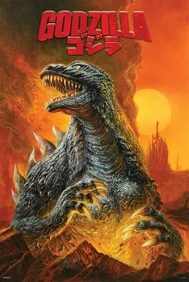 GODZILLA RISE UP 24x36 Poster Premium Quality Wall Art