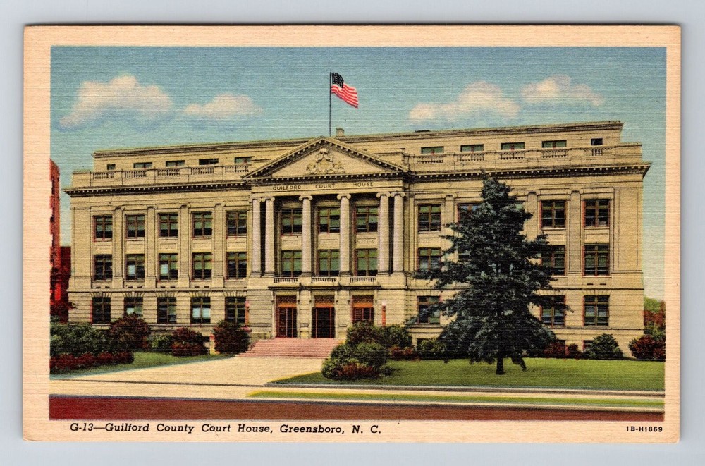 Vintage Guilford County Courthouse Postcard Greensboro NC