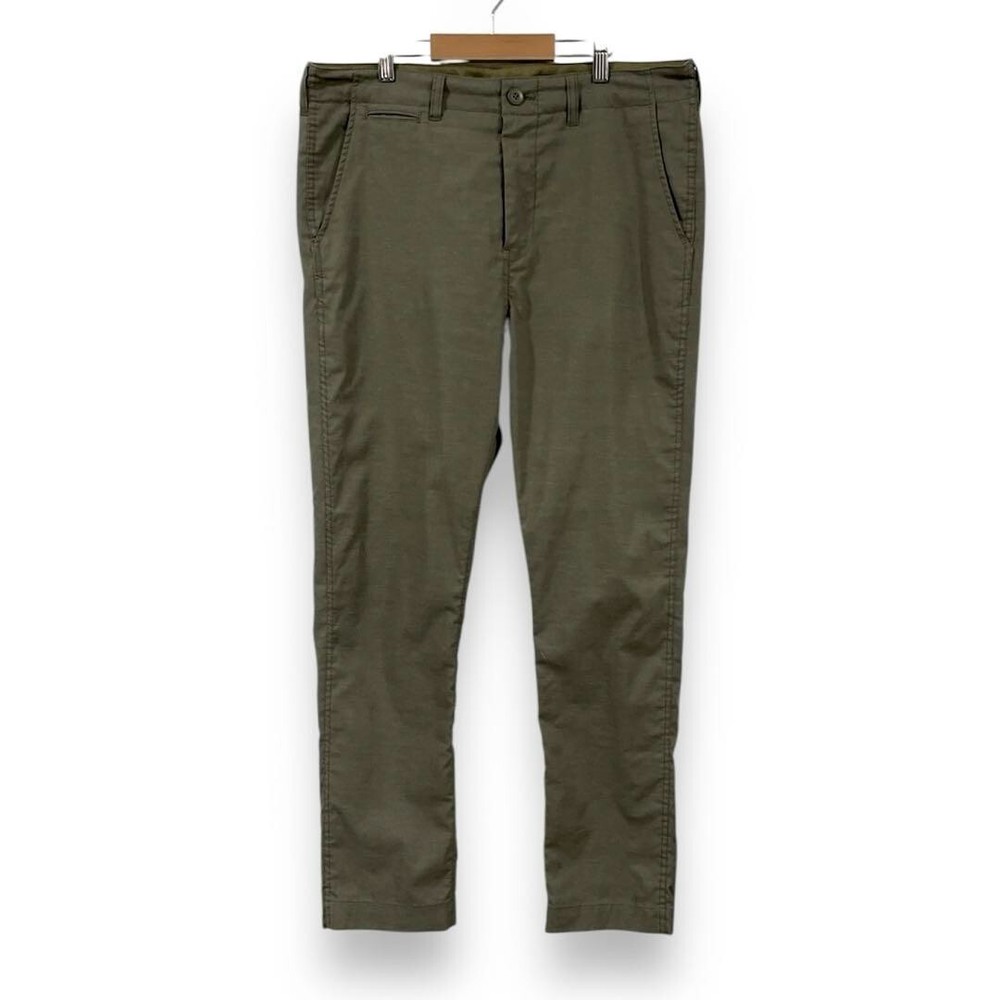 BEAMS Tapered Pants Slacks Khaki Polyester Cotton Flax Men Size L Used