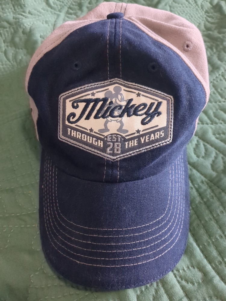 Disney Parks Mickey Through The Years Hat Blue Beige Cap Disney World