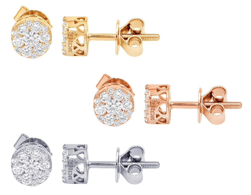 1/3 CT Real Diamond Stud Earrings in 14K Gold - EGL Certified 5MM