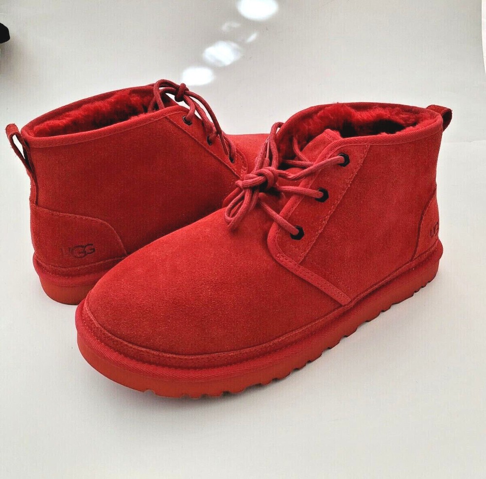UGG Neumel ll Scatter Graphic Suede Classic chukka Boots men`s Size 12 Red