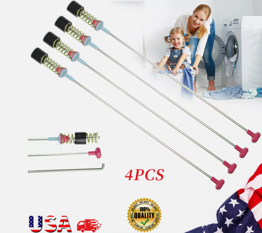 4 Pack DC97-05280W Upgraded Washer Suspension Rods Assembly for Samsung Washer