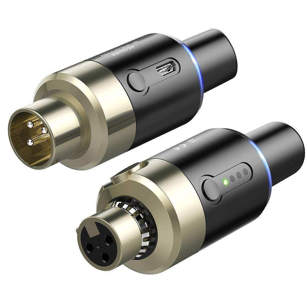 5.8 Ghz Wireless Microphone Transmitter Receiver Plug-on XLR Microphone Wirel...