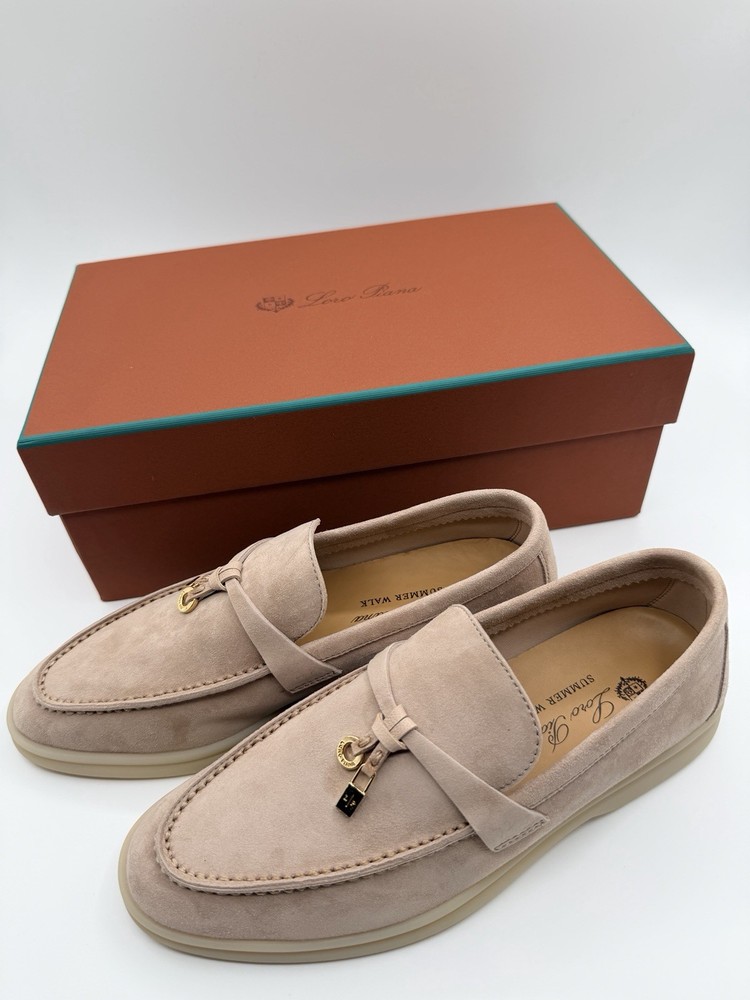 Loro Piana Summer Charm Walk Women’s EU 39 Sandstone Loafer Shoes