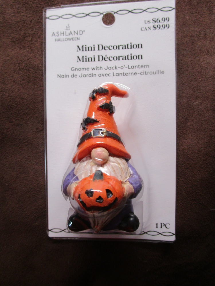 Ashland 2025 Halloween Gnome with Glowing Jack-O-Lantern Ornament