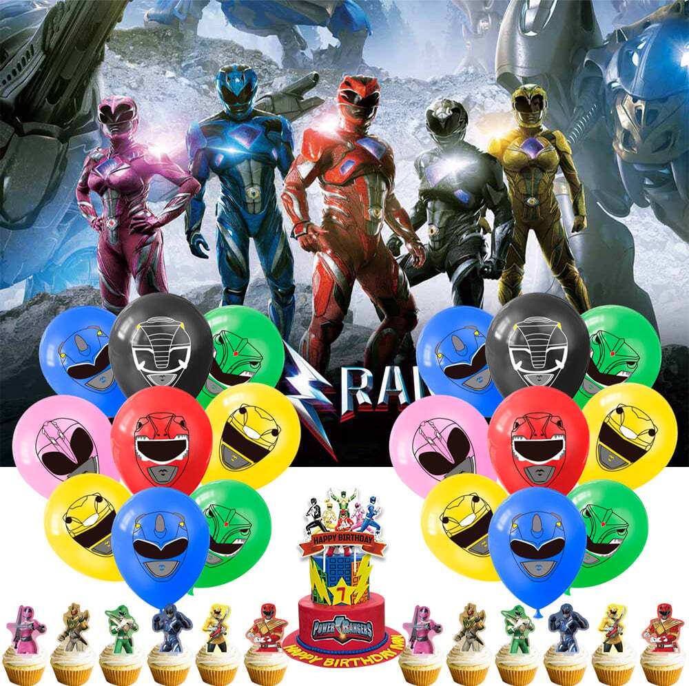 Power Rangers Birthday Decor Party Supplies Set Balloons Banner Cake toppers